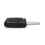 2 Button HU83 Flip Key Housing to suit Peugeot (With Battery Clip)