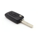 2 Button HU83 Flip Key Housing to suit Peugeot (With Battery Clip)