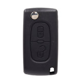 2 Button HU83 Flip Key Housing to suit Peugeot (With Battery Clip)