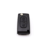 2 Button HU83 Flip Key Housing to suit Peugeot (With Battery Clip)