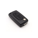 2 Button HU83 Flip Key Housing to suit Peugeot (With Battery Clip)