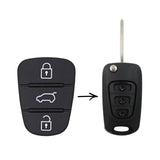 To Suit Hyundai i30 i20 Elantra 3 Button Flip Key Replacement Rubber Buttons