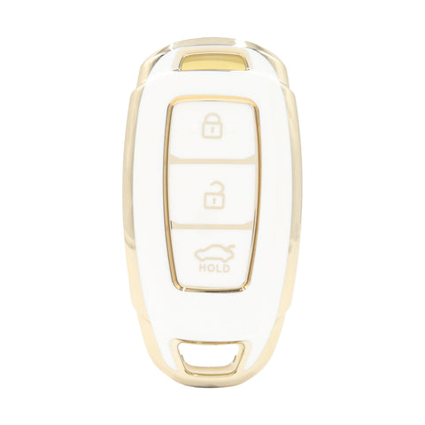 3 Button White Car Key Cover To Suit Hyundai i30