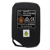 Genuine Elsema Pentafob Remote - Black 5 Button